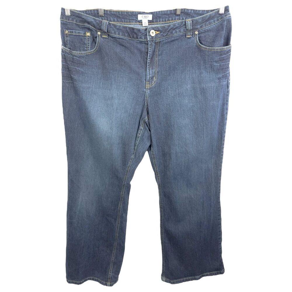 Cato Plus Size 24W Jeans Straight‎ Leg Blue Denim Stretch High Rise Womens 1408